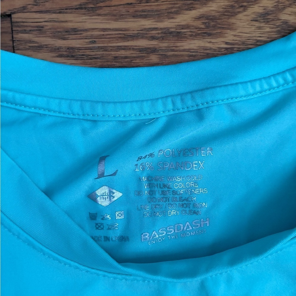 Bassdash Men’s Teal Long Sleeve Sun Fishing Shirt - Size L - Picture 3 of 9